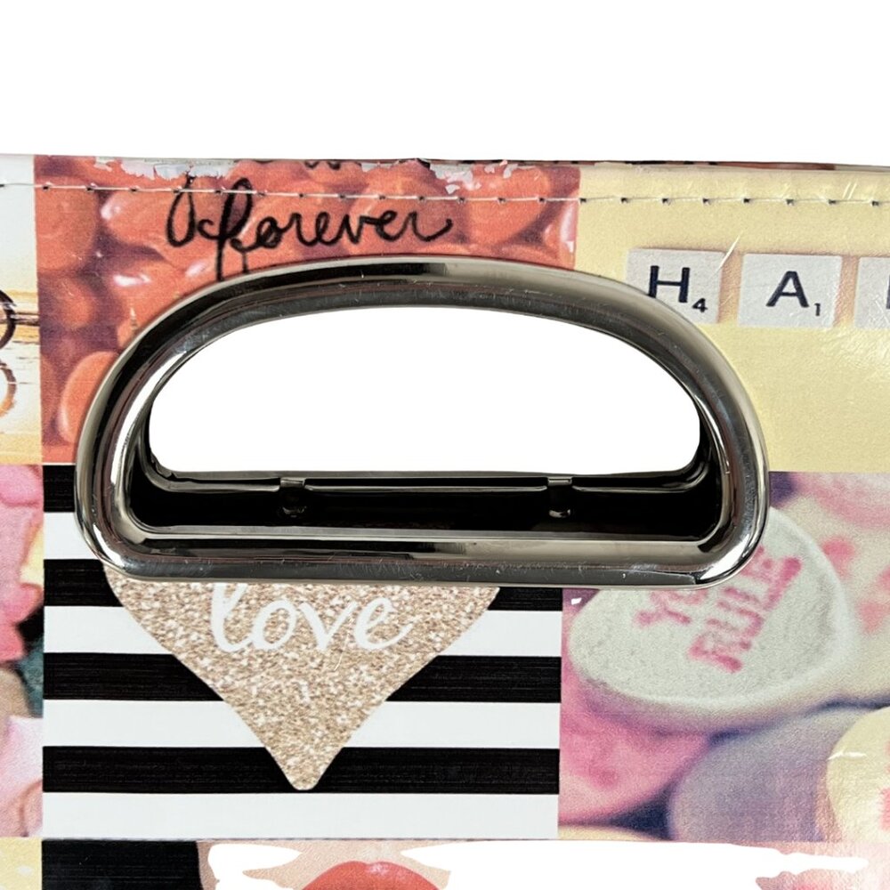 Ashley Stewart Love Collage Clutch & Shoulder Bag Chain Strap NWT - Picture 9 of 14